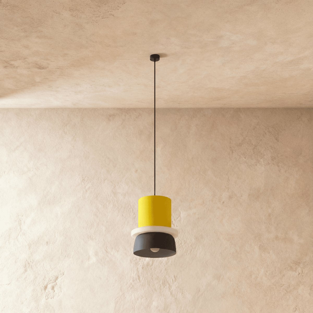 Kolorowa Makaronikowa Lampa Wisząca Dwupoziomowa Detail