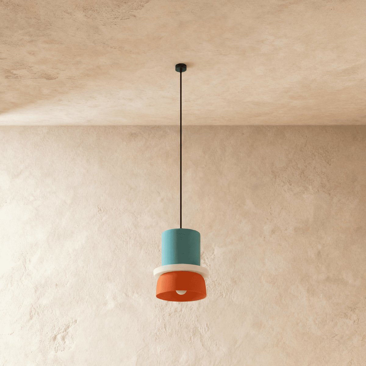 Kolorowa Makaronikowa Lampa Wisząca Dwupoziomowa Lifestyle