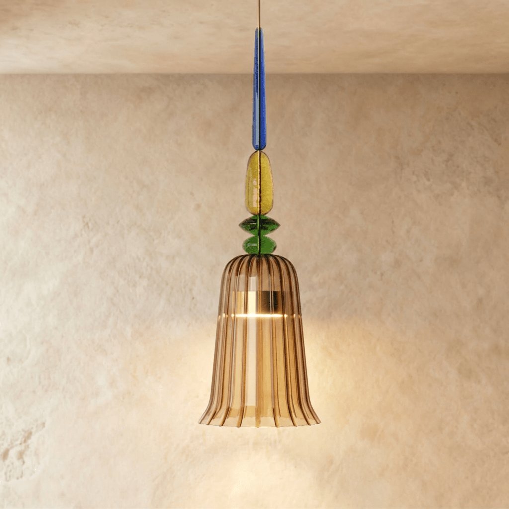 Kolorowa Szklana Lampa Wisząca z Witrażem Alternate
