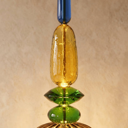 Kolorowa Szklana Lampa Wisząca z Witrażem Angle