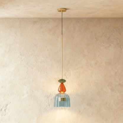Kolorowa Szklana Lampa Wisząca z Witrażem Hero