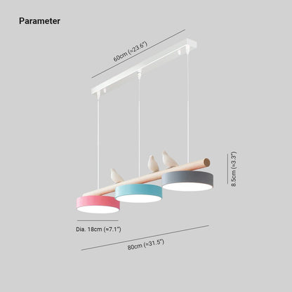 Metalowa Lampa Wisząca Ptak na Gałęzi LED Detail