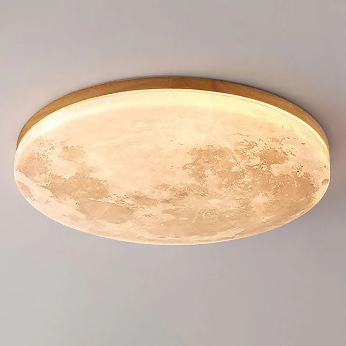 Minimalistyczna Drewniana Lampa Sufitowa LED Księżyc Okrągła Lifestyle