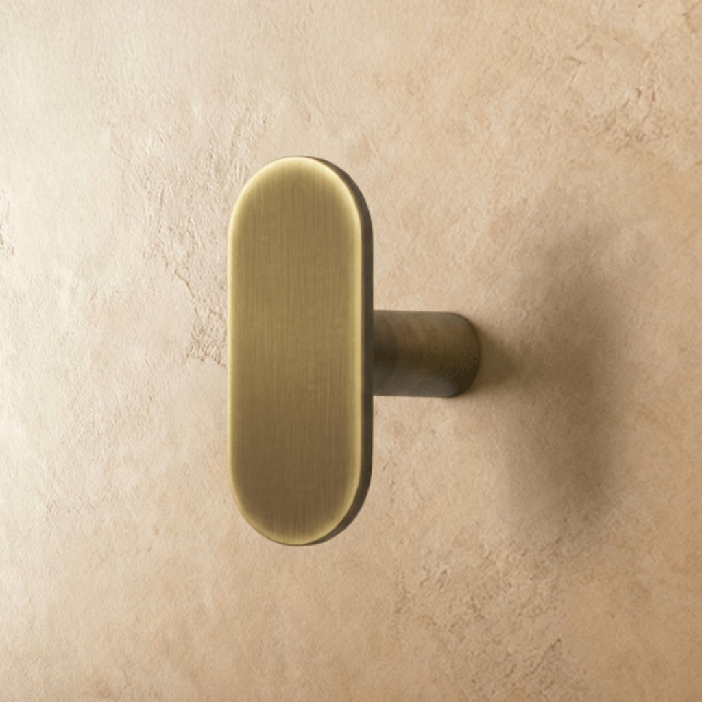 Minimalistyczna Mosiężna Gałka Uchwyt do Szafki Owalna Hero
