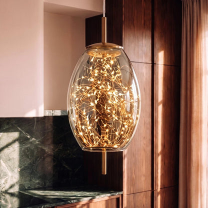 Minimalistyczna Szklana Lampa Wisząca Skręcona Kula Alternate