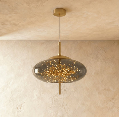 Minimalistyczna Szklana Lampa Wisząca Skręcona Kula Lifestyle