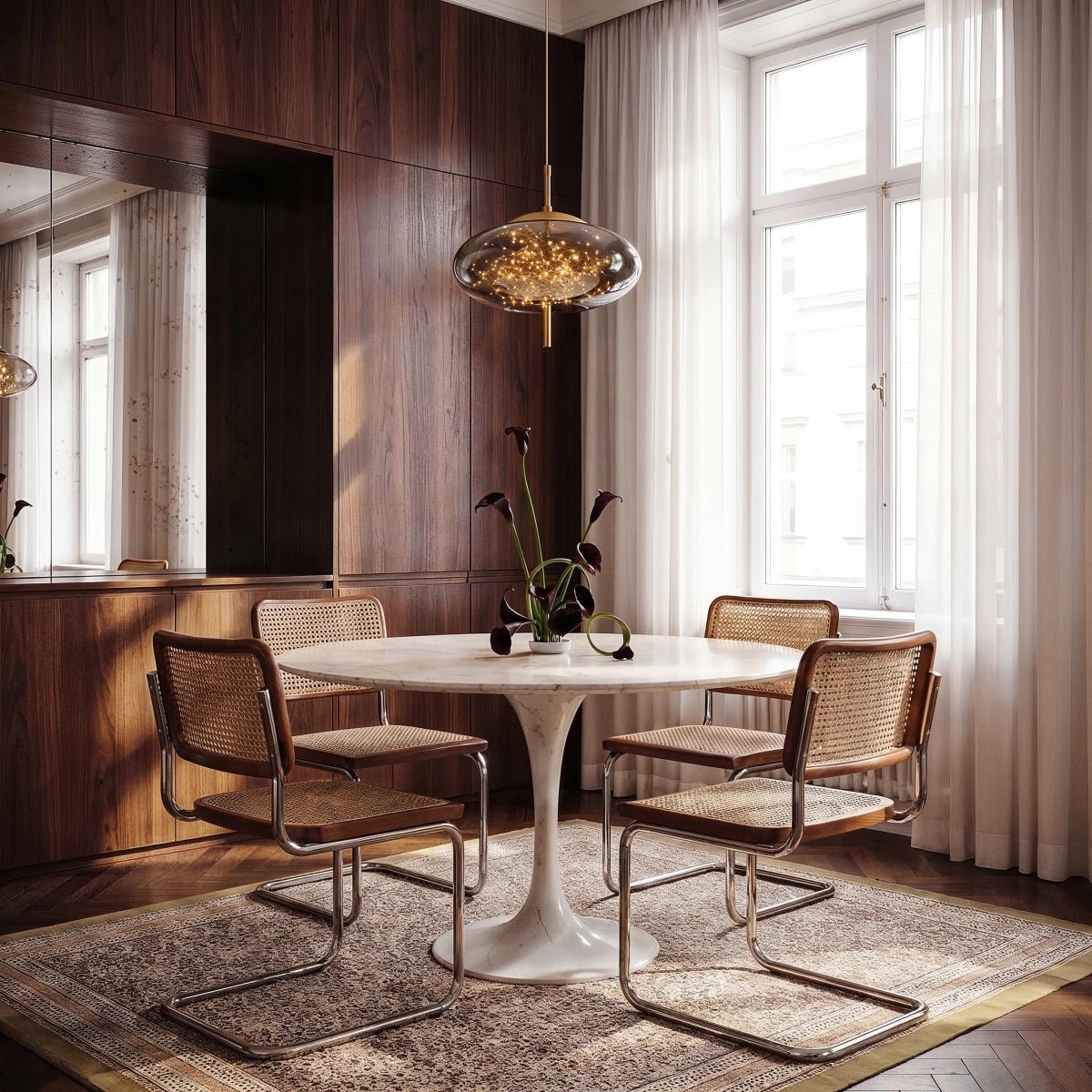 Minimalistyczna Szklana Lampa Wisząca Skręcona Kula View 11