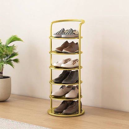 Minimalistyczny Metalowy Regał na Buty Spiralny Front