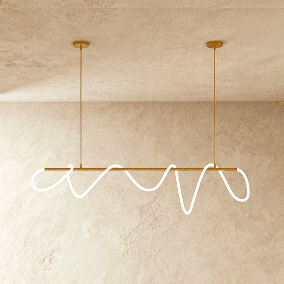 Minimalistyczny Metalowy Żyrandol LED Elastyczna Rurka Detail