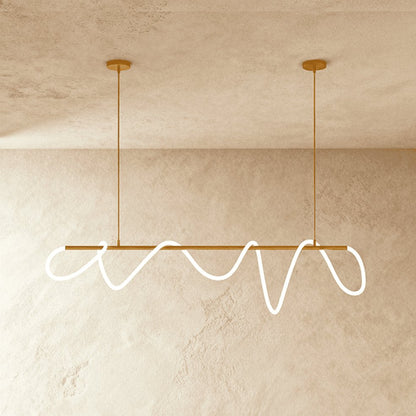 Minimalistyczny Metalowy Żyrandol LED Elastyczna Rurka Detail