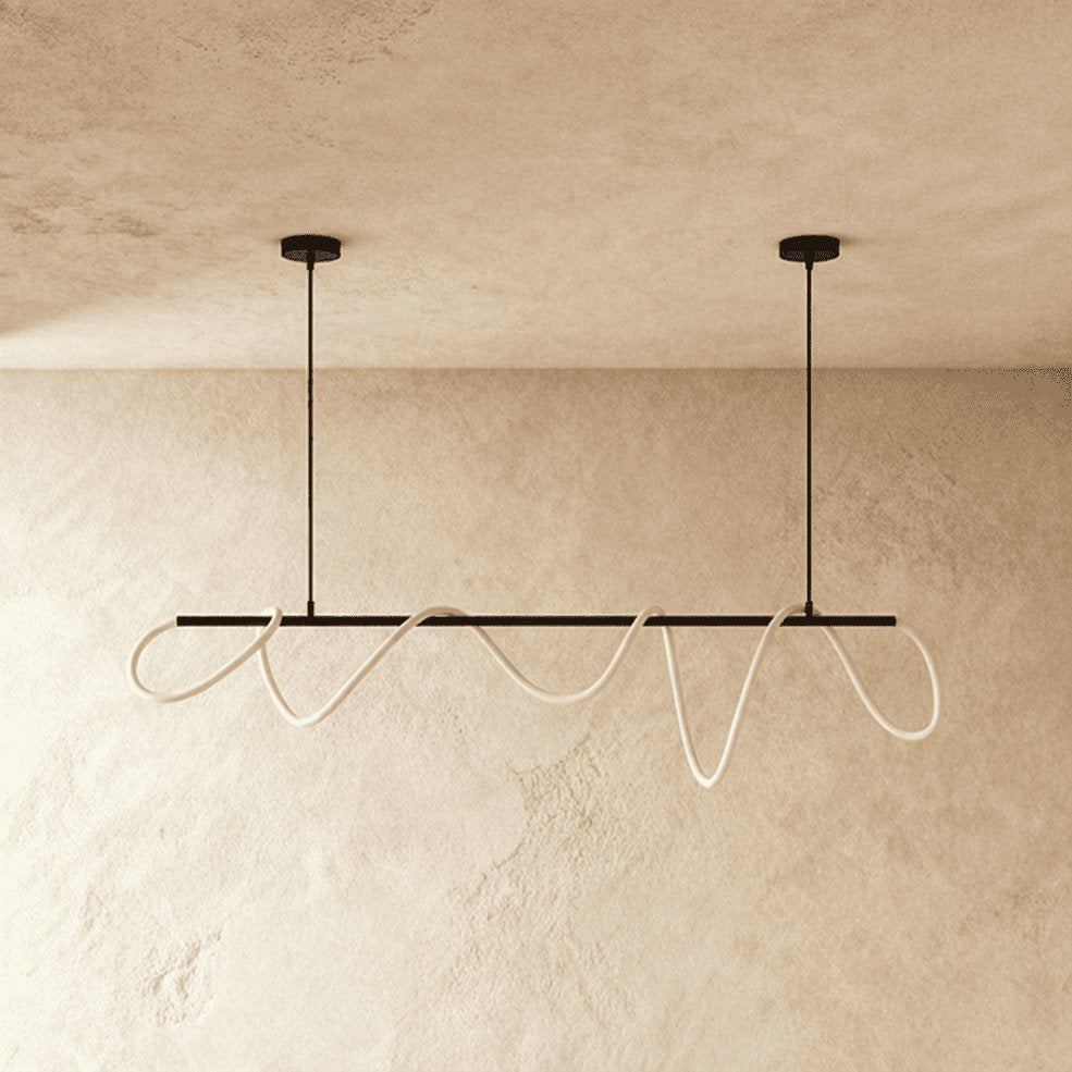 Minimalistyczny Metalowy Żyrandol LED Elastyczna Rurka Front