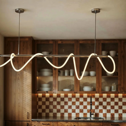 Minimalistyczny Metalowy Żyrandol LED Elastyczna Rurka Full