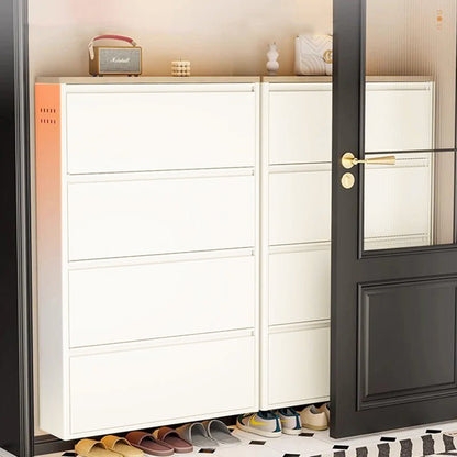 Minimalistyczny Wąski Stalowy Organizer na Buty z Szufladami Uchylnymi Side