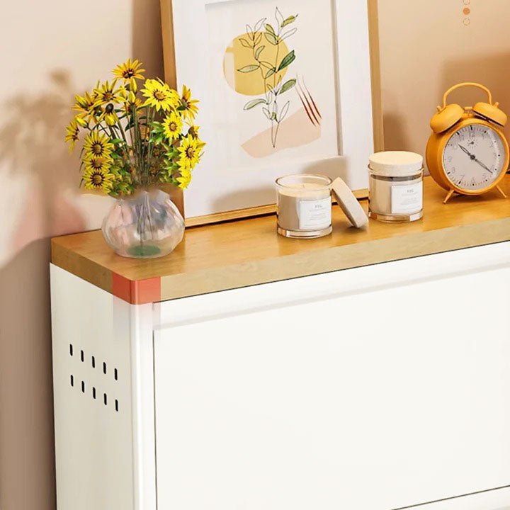 Minimalistyczny Wąski Stalowy Organizer na Buty z Szufladami Uchylnymi View 15
