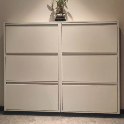 Minimalistyczny Wąski Stalowy Organizer na Buty z Szufladami Uchylnymi View 20