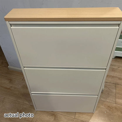 Minimalistyczny Wąski Stalowy Organizer na Buty z Szufladami Uchylnymi View 27