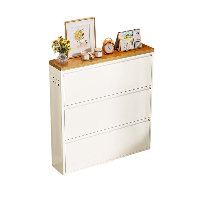 Minimalistyczny Wąski Stalowy Organizer na Buty z Szufladami Uchylnymi View 31
