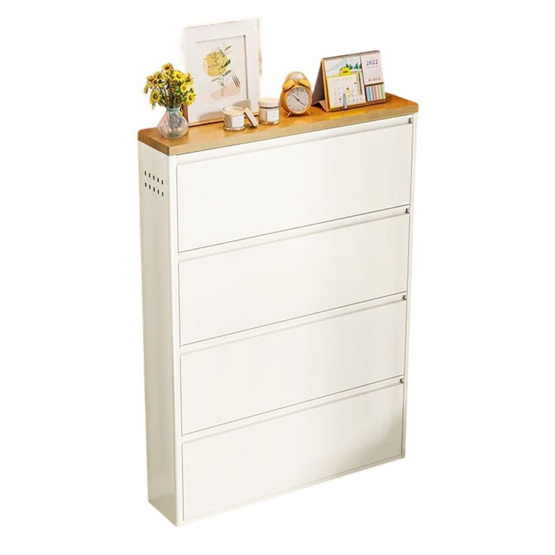 Minimalistyczny Wąski Stalowy Organizer na Buty z Szufladami Uchylnymi View 32