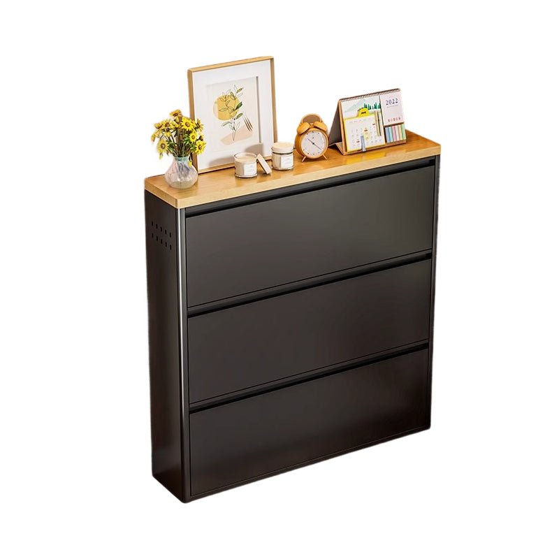 Minimalistyczny Wąski Stalowy Organizer na Buty z Szufladami Uchylnymi View 34