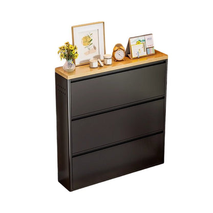 Minimalistyczny Wąski Stalowy Organizer na Buty z Szufladami Uchylnymi View 34