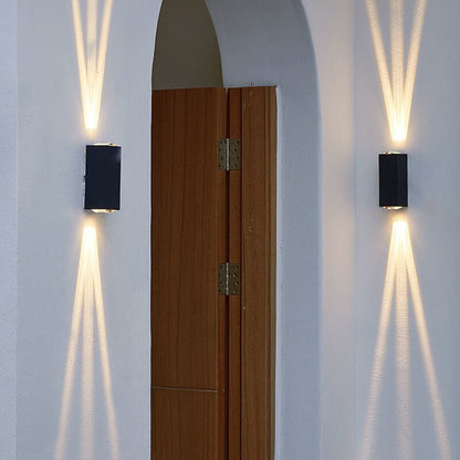 Modern Minimalist Aluminum Hardware Rectangular LED Outdoor Wall Sconce Lamp for Outdoor Patio Alternate