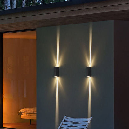 Modern Minimalist Aluminum Hardware Rectangular LED Outdoor Wall Sconce Lamp for Outdoor Patio Front