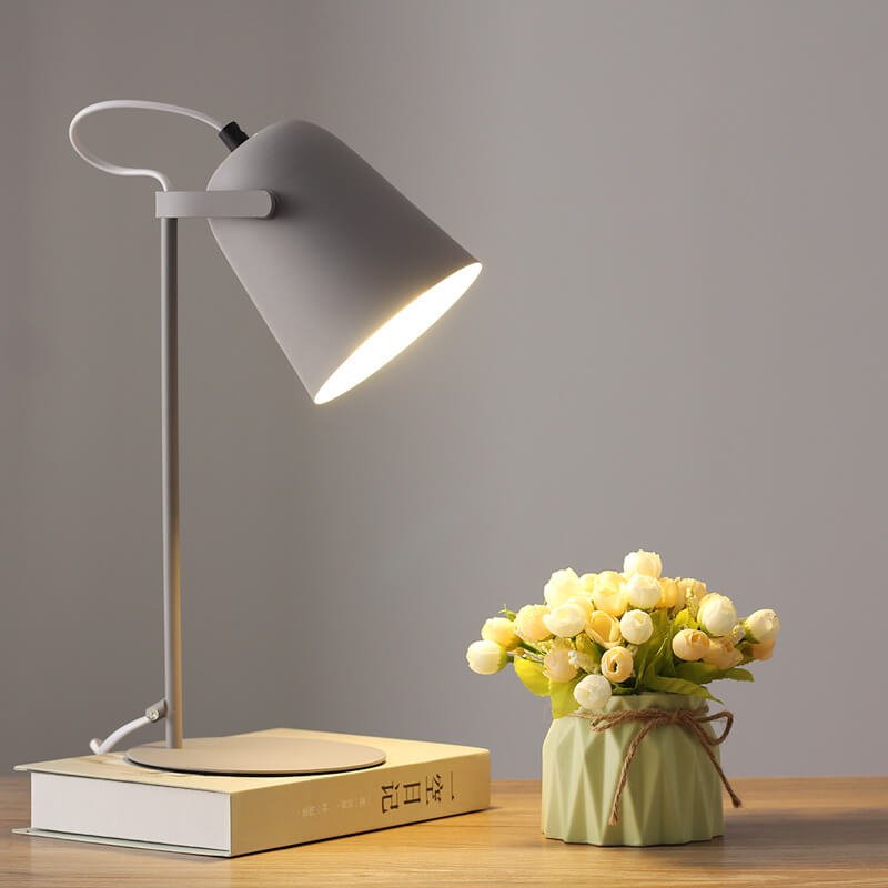 Nordic Macaron Color Creative Iron Bucket Design 1-Light Table Lamp View 11