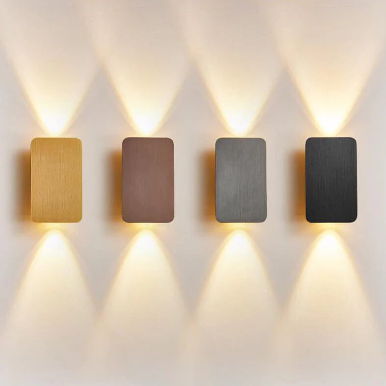 Nordic Minimalist Aluminum Rectangular Flat Panel 2-Light LED Wall Sconce Lamp View 17