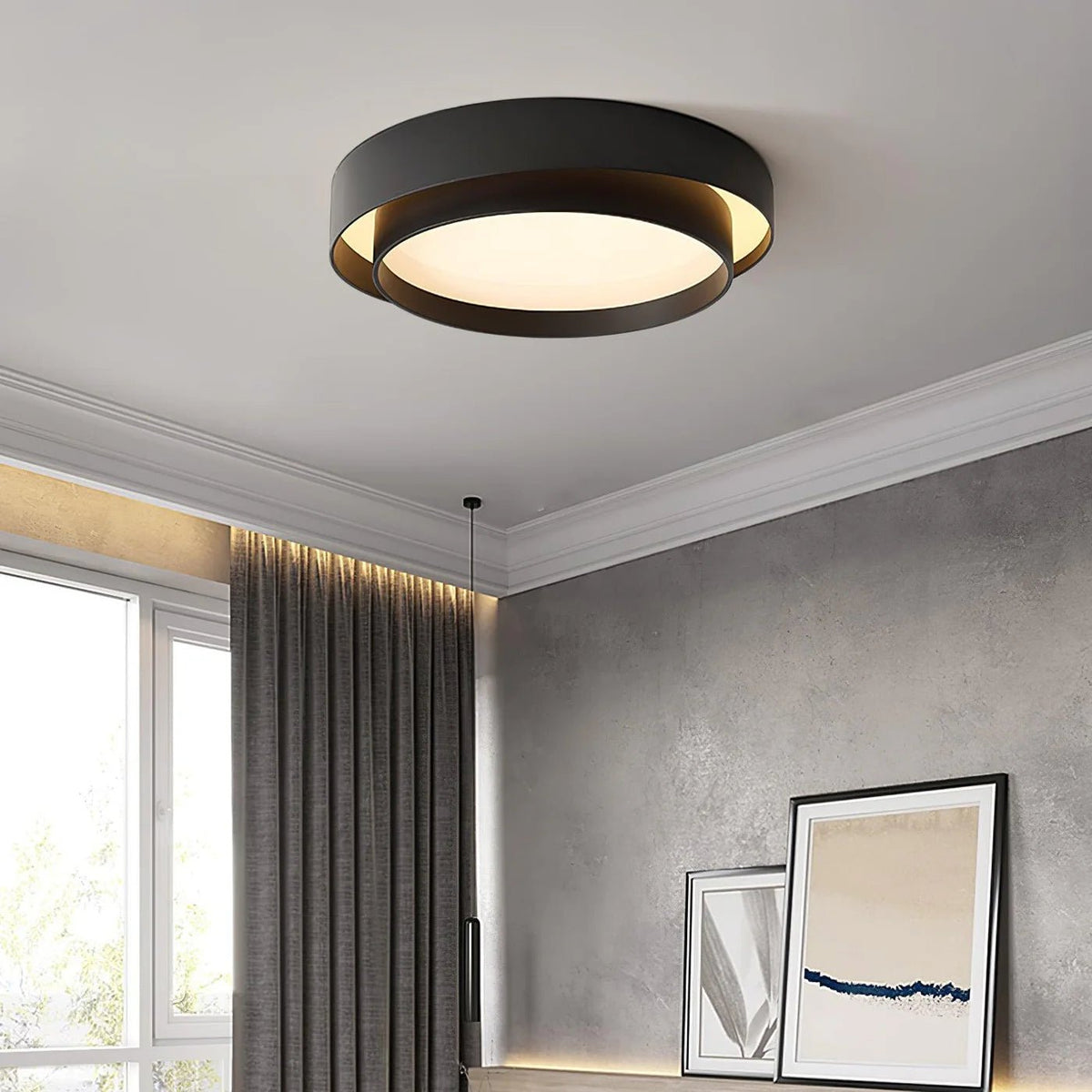 Nowoczesna Elegancka Lampa Sufitowa LED Okrągły Plafon Angle
