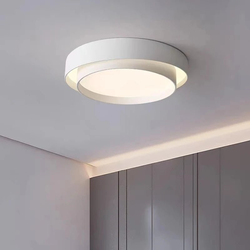 Nowoczesna Elegancka Lampa Sufitowa LED Okrągły Plafon Close Up