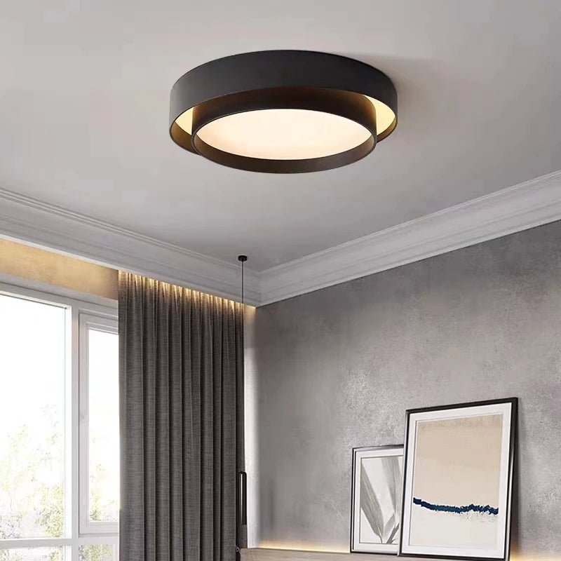 Nowoczesna Elegancka Lampa Sufitowa LED Okrągły Plafon Front