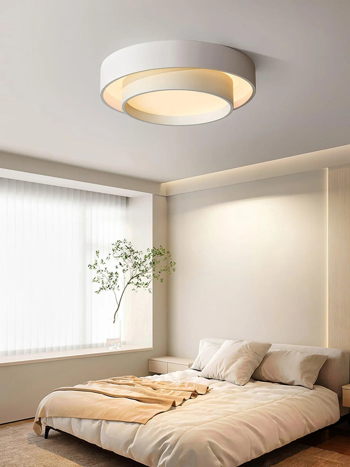 Nowoczesna Elegancka Lampa Sufitowa LED Okrągły Plafon Side