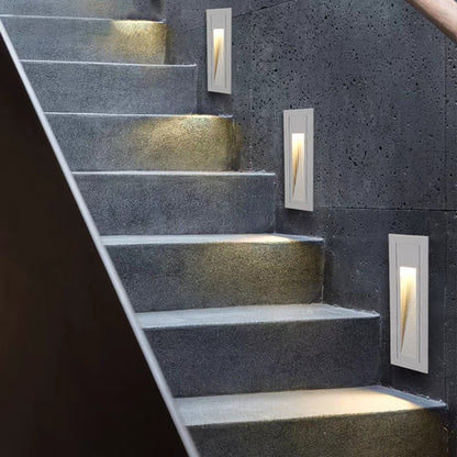 Nowoczesna Kwadratowa Metalowa Lampa Zewnętrzna na Schody i Taras Czarna Detail