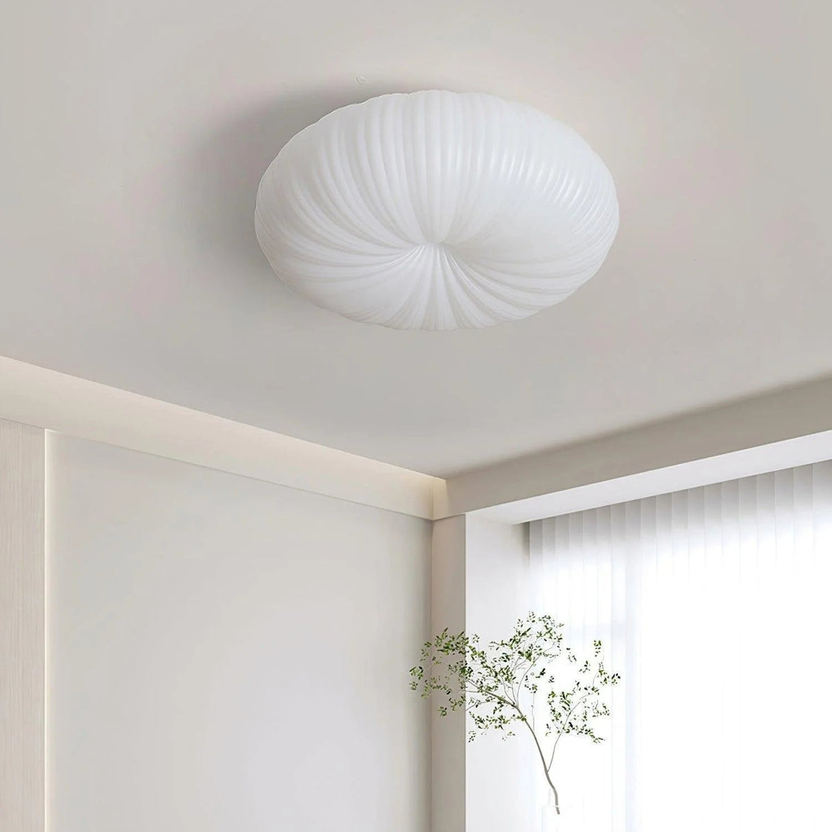 Nowoczesna Lampa Sufitowa Kopułowa w Stylu Japandi Inspirowana Muszlą View 12