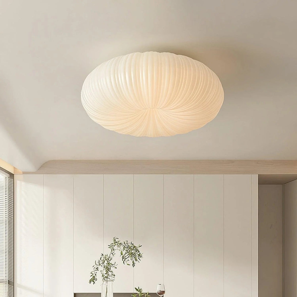 Nowoczesna Lampa Sufitowa Kopułowa w Stylu Japandi Inspirowana Muszlą View 13