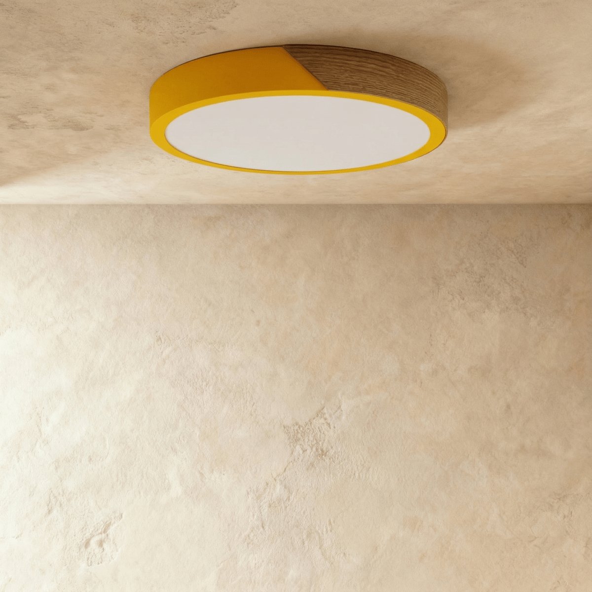 Nowoczesna Lampa Sufitowa LED Drewno Okrągła Alternate