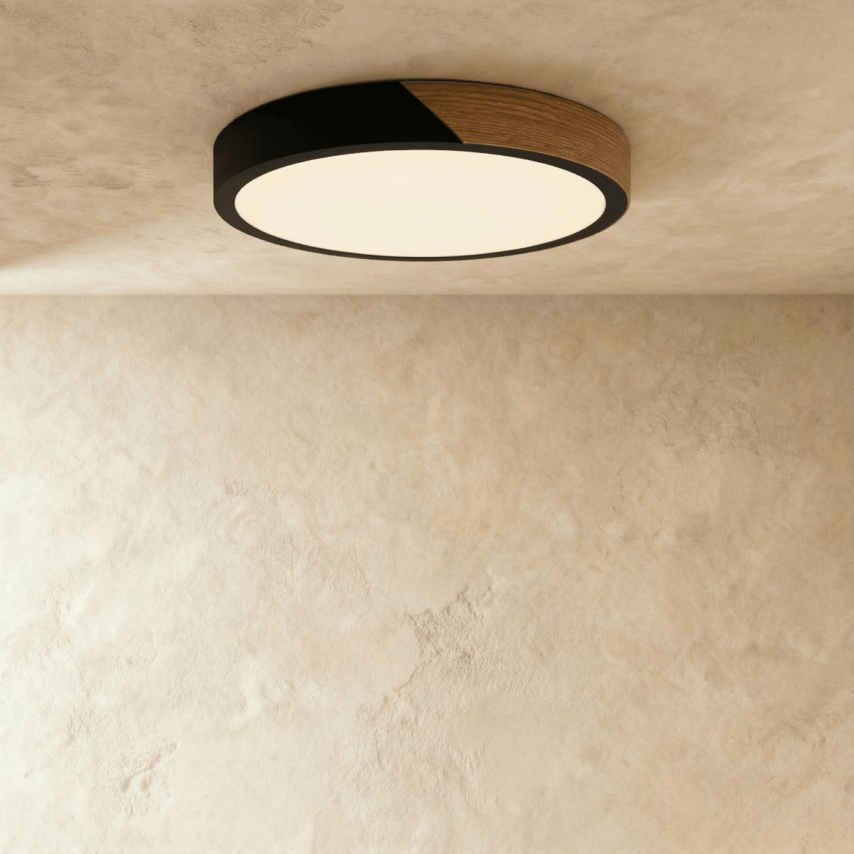 Nowoczesna Lampa Sufitowa LED Drewno Okrągła Hero