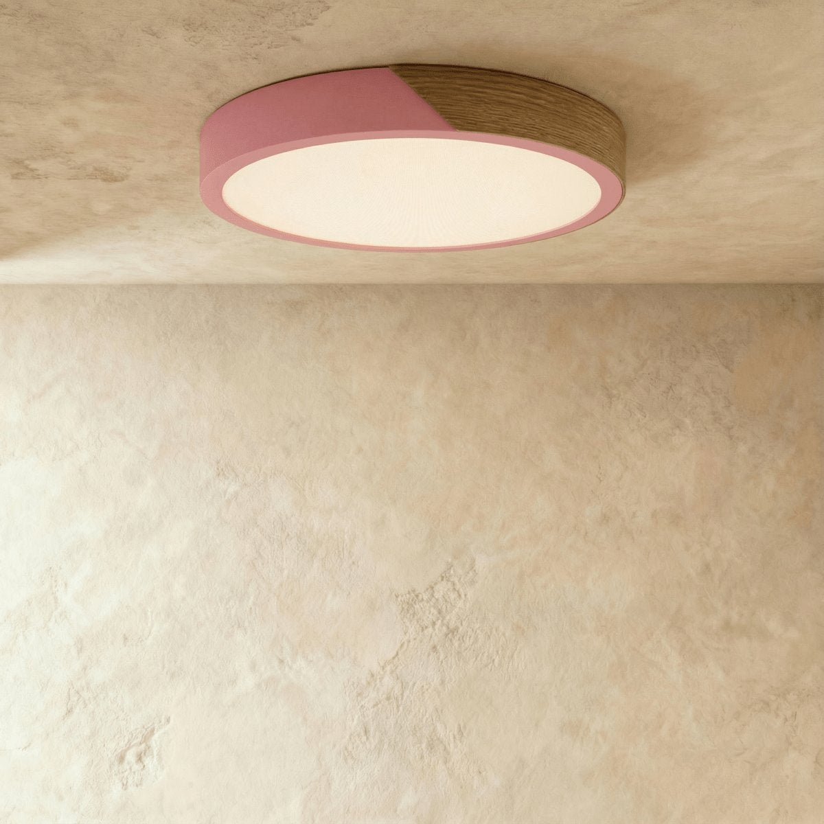 Nowoczesna Lampa Sufitowa LED Drewno Okrągła Lifestyle