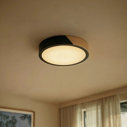 Nowoczesna Lampa Sufitowa LED Drewno Okrągła View 17