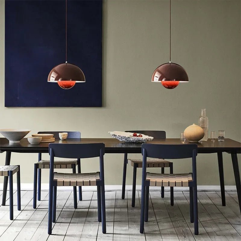 Nowoczesna Lampa Wisząca LED z Półkulistym Kloszem Detail