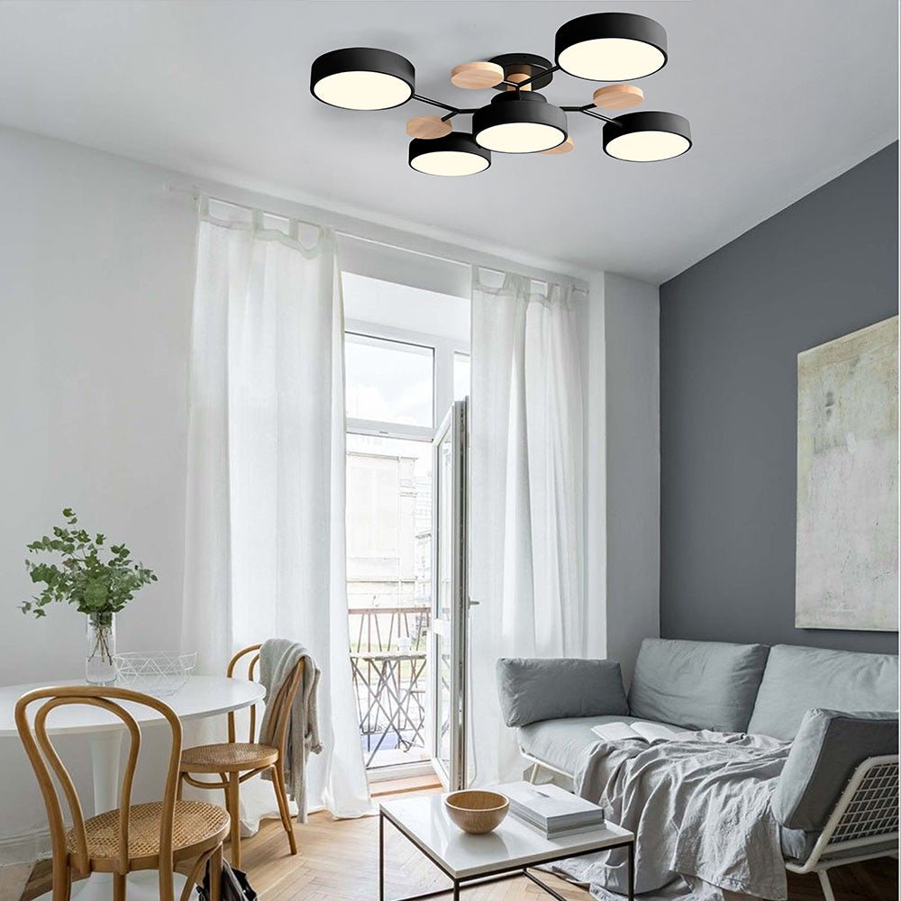 Nowoczesna Okrągła Lampa Sufitowa LED do Salonu Lifestyle