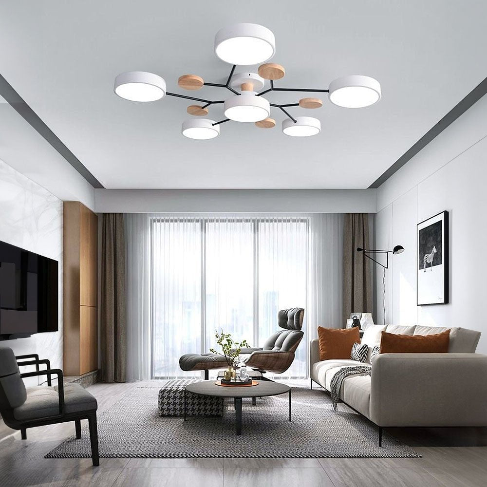Nowoczesna Okrągła Lampa Sufitowa LED do Salonu View 48
