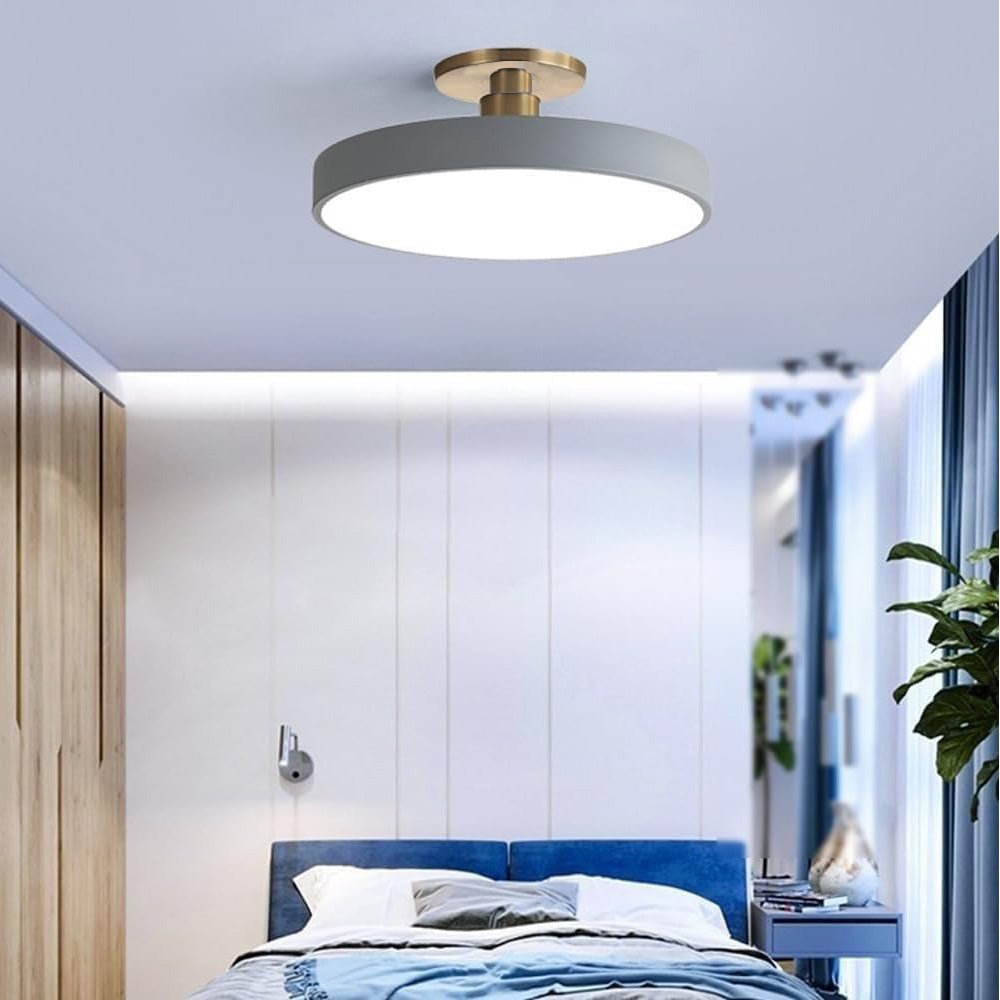 Nowoczesna Okrągła Lampa Sufitowa LED Półzagłębiona do Sypialni Full