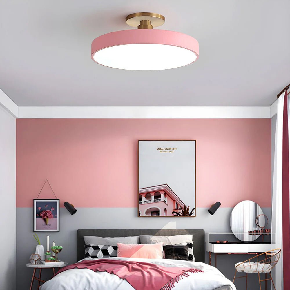 Nowoczesna Okrągła Lampa Sufitowa LED Półzagłębiona do Sypialni View 16