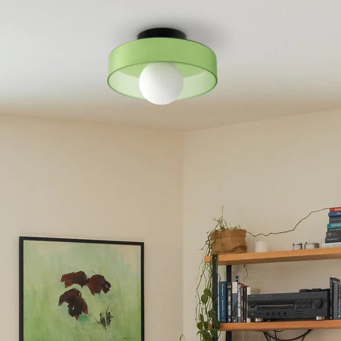 Nowoczesna Szklana Lampa Sufitowa z Okrągłym Kloszem Full