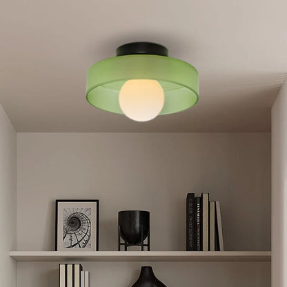 Nowoczesna Szklana Lampa Sufitowa z Okrągłym Kloszem Side