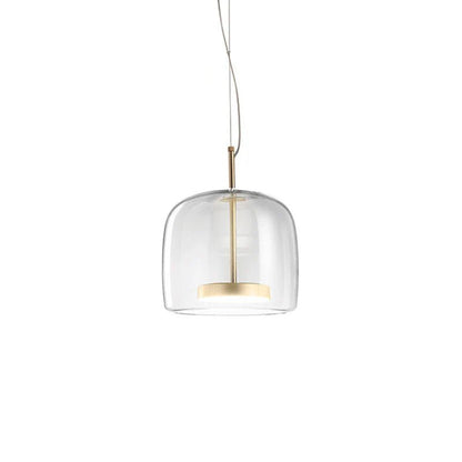 Nowoczesna Szklana Lampa Wisząca LED ze Złotym Wykończeniem Angle