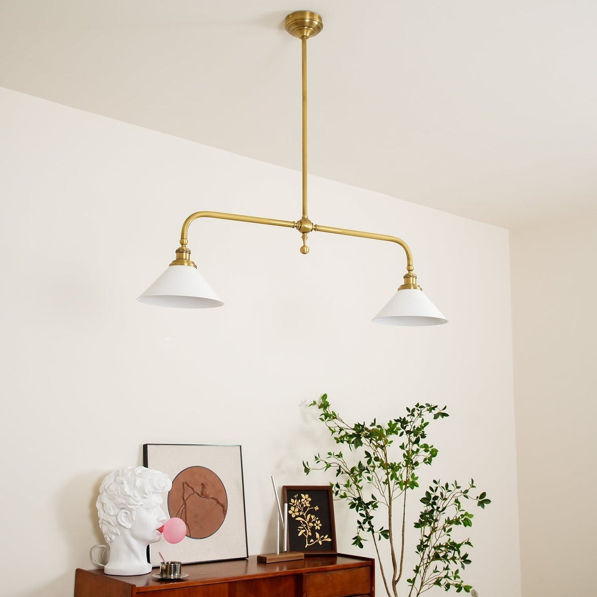 Retro Vintage Ceramiczna Lampa Wisząca z Kloszem Close Up