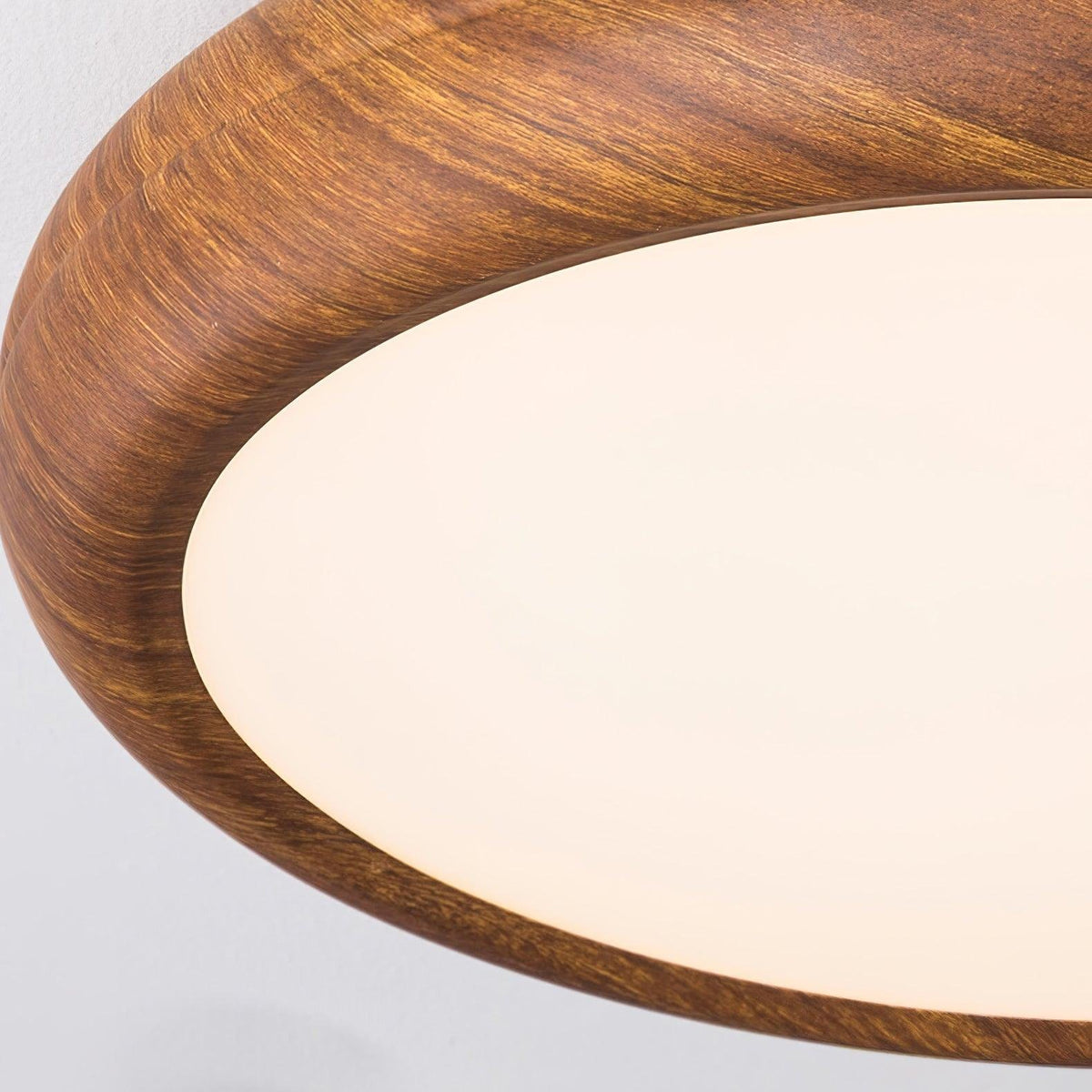Skandynawska Lampa Sufitowa Okrągła z Wzorem Drewna View 11