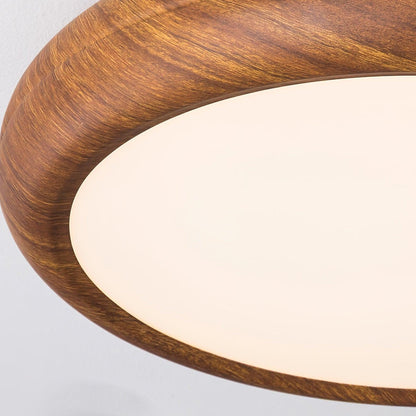 Skandynawska Lampa Sufitowa Okrągła z Wzorem Drewna View 11